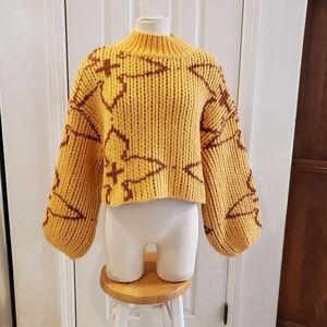 VRG GRL Golden Mustard Women's Turtleneck Sweater